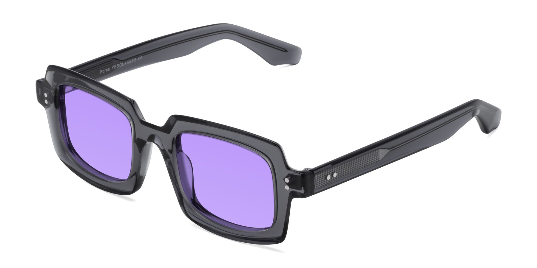 Angle of Force in Translucent Gray with Medium Purple Tinted Lenses