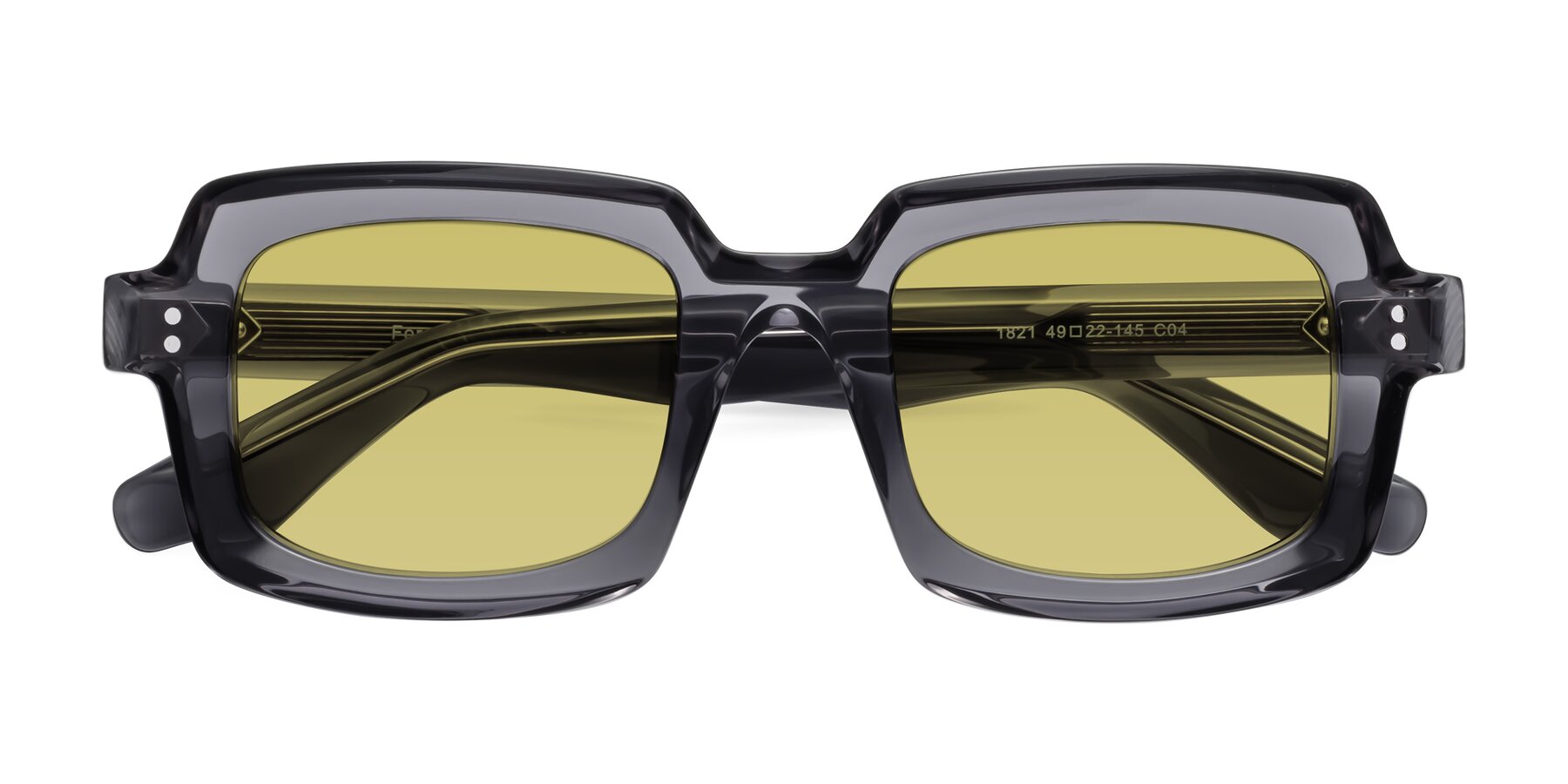 Folded Front of Force in Translucent Gray with Medium Champagne Tinted Lenses