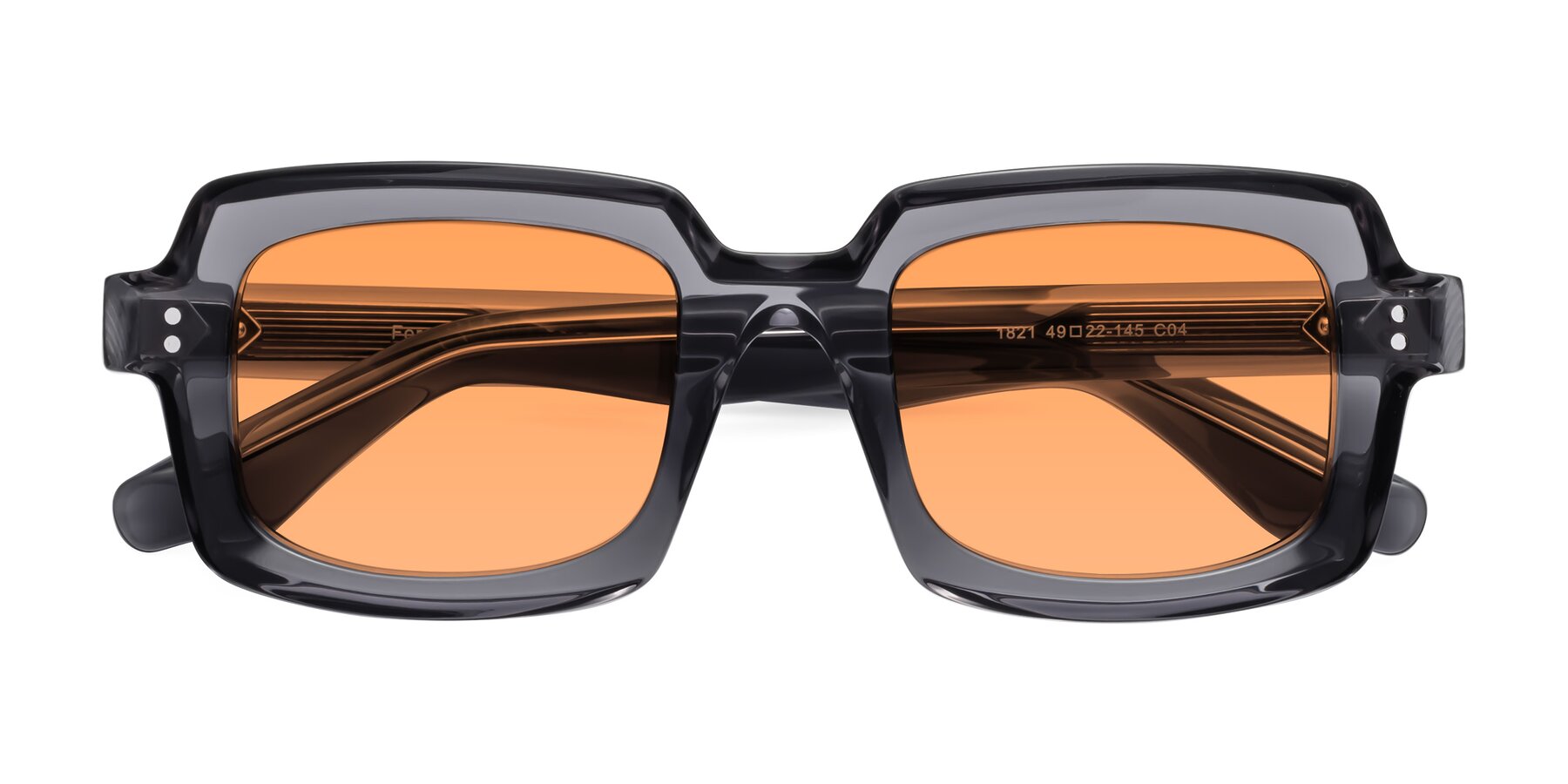 Folded Front of Force in Translucent Gray with Medium Orange Tinted Lenses