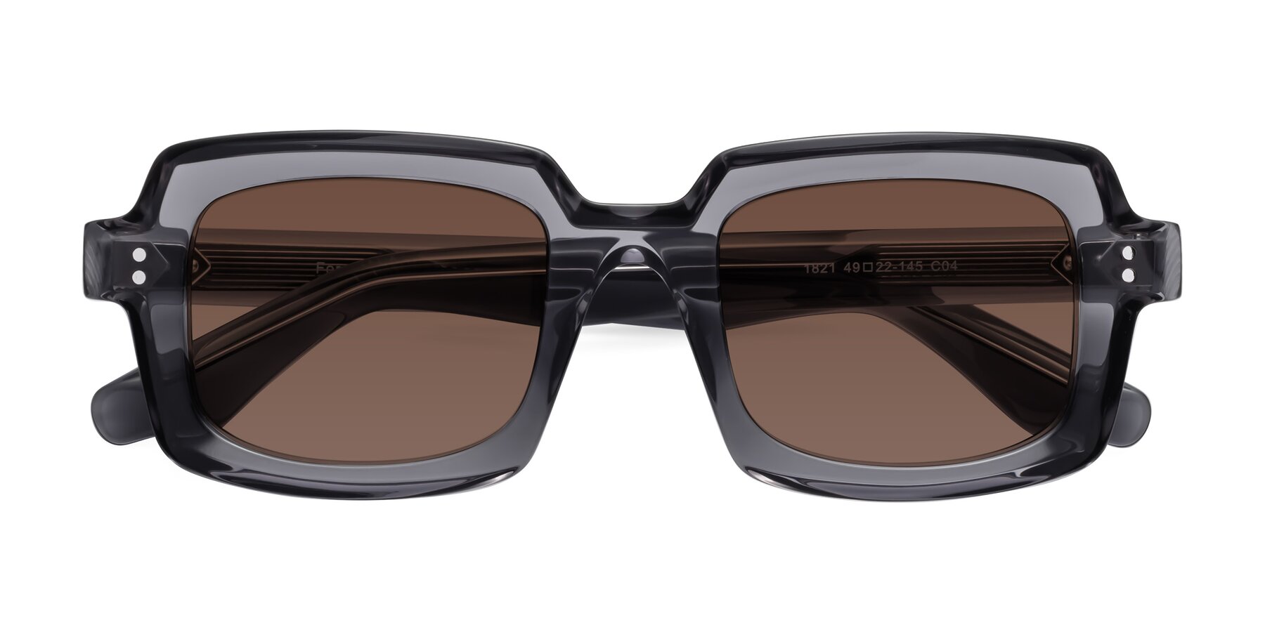 Folded Front of Force in Translucent Gray with Brown Tinted Lenses