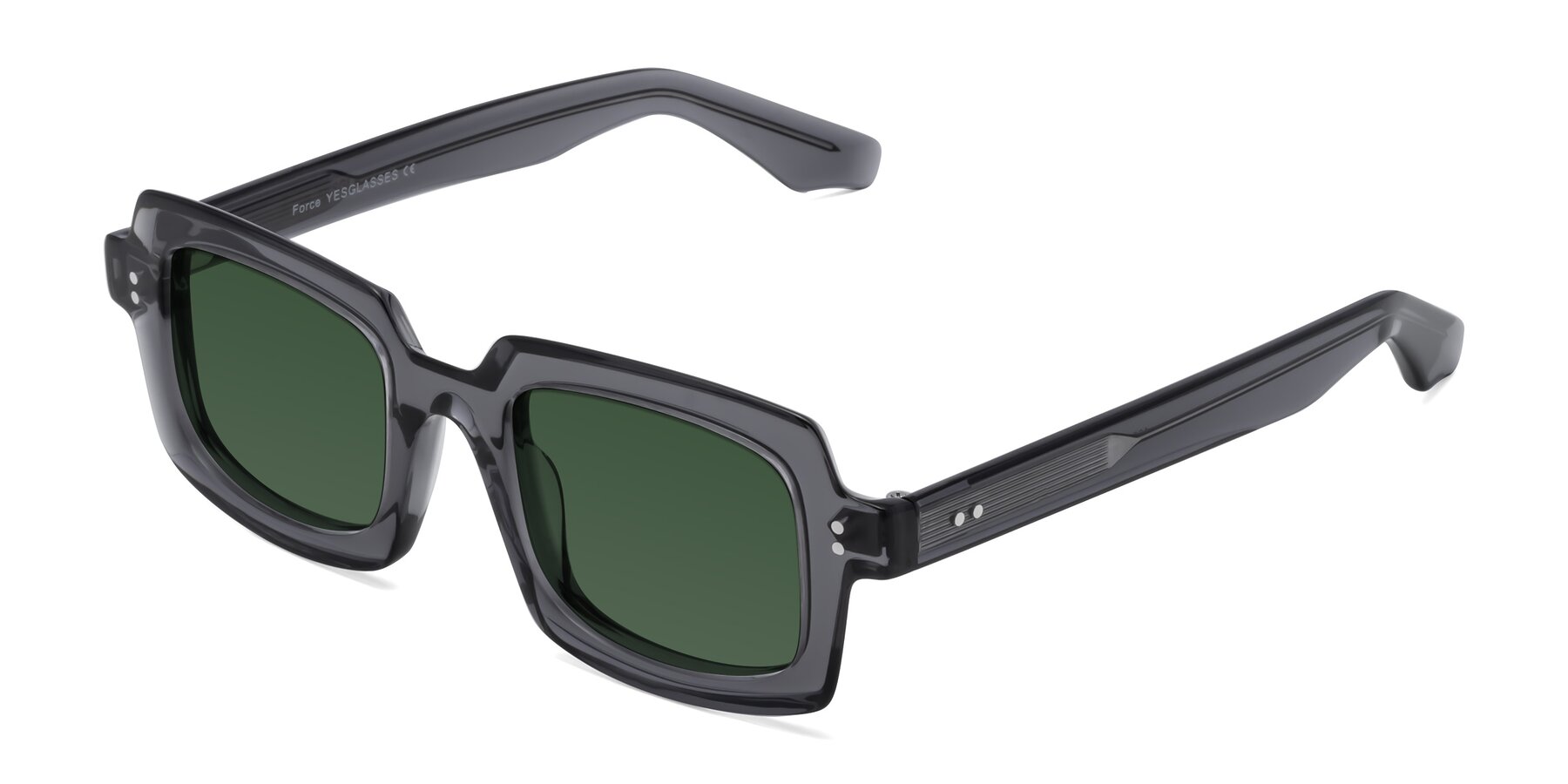 Angle of Force in Translucent Gray with Green Tinted Lenses