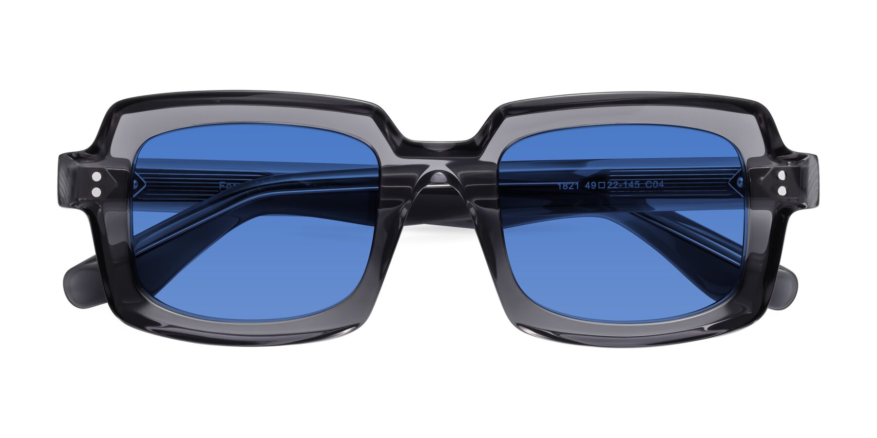 Folded Front of Force in Translucent Gray with Blue Tinted Lenses