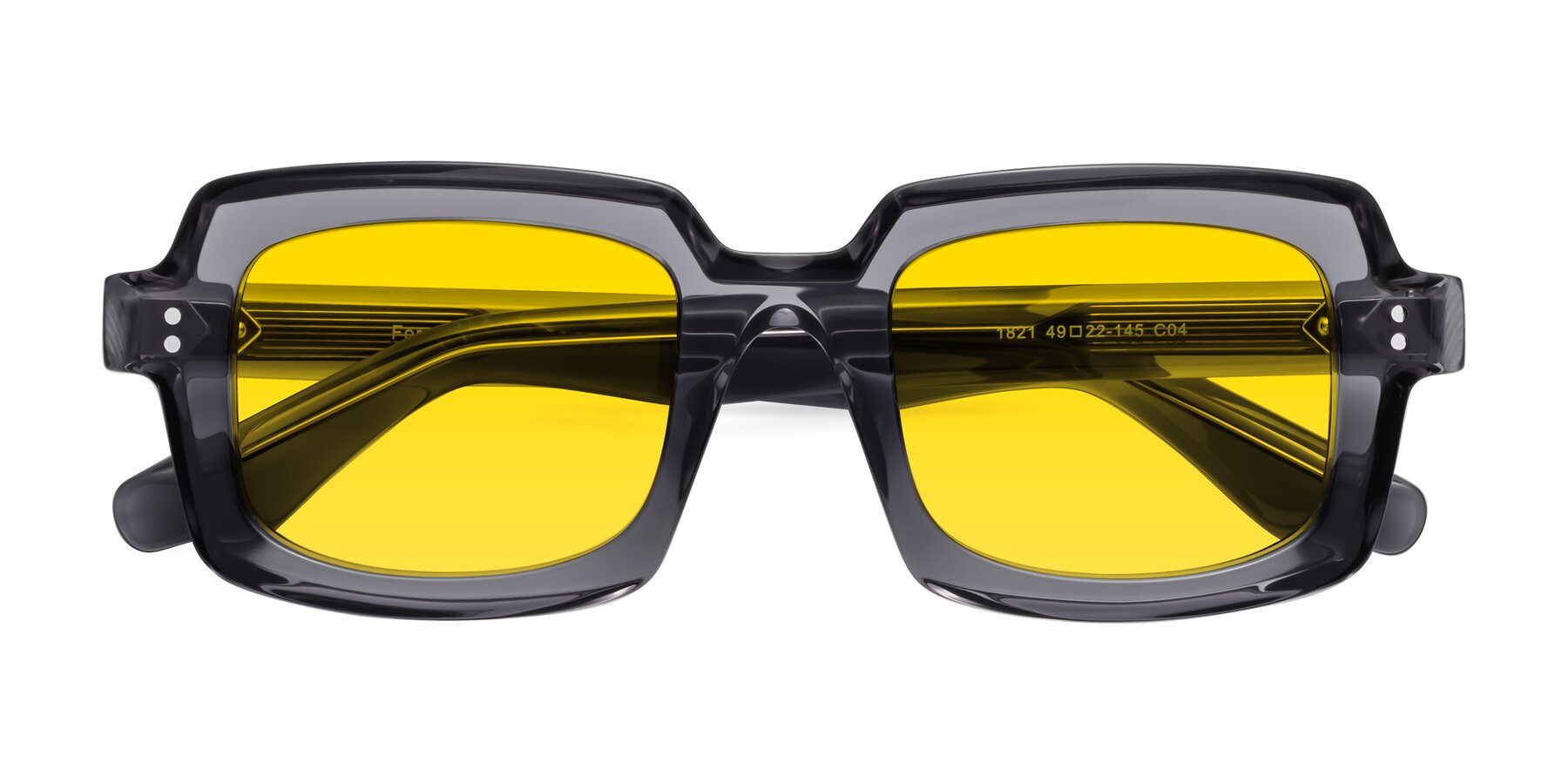 Folded Front of Force in Translucent Gray with Yellow Tinted Lenses