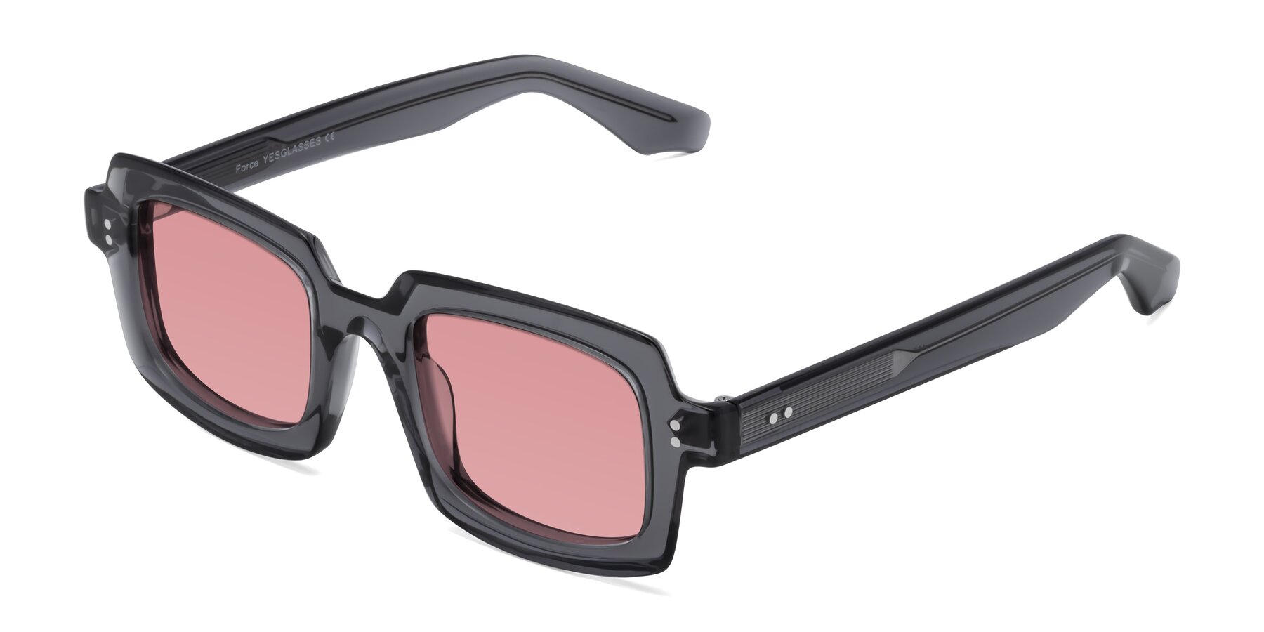 Angle of Force in Translucent Gray with Medium Garnet Tinted Lenses