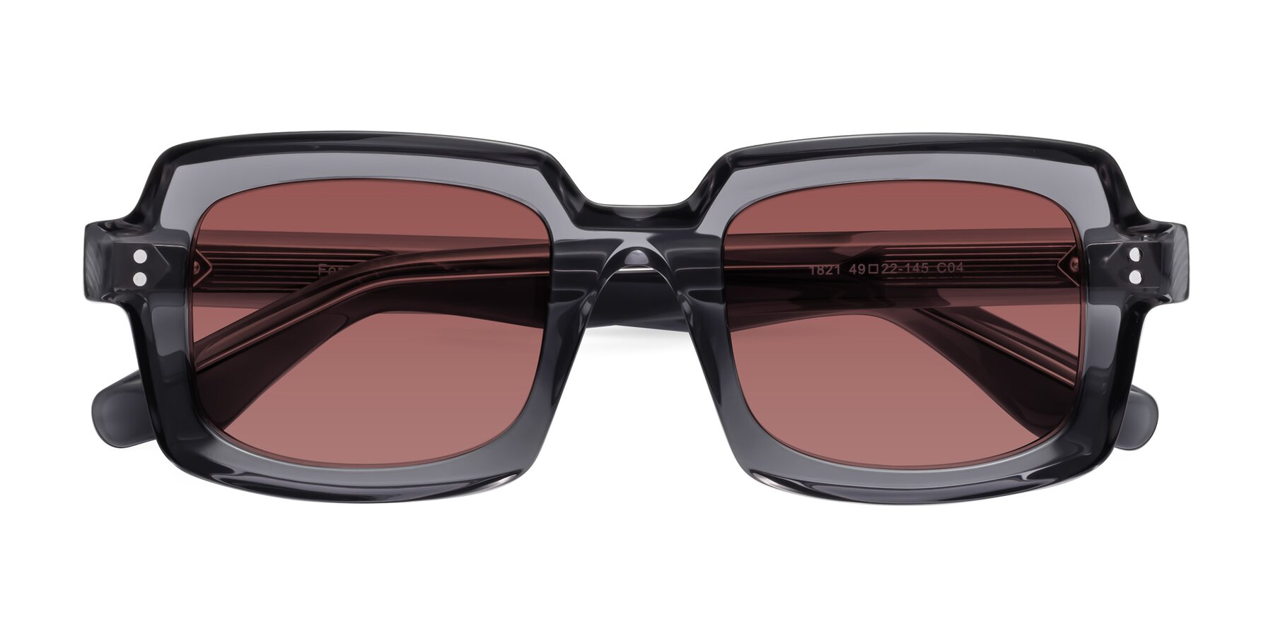 Folded Front of Force in Translucent Gray with Garnet Tinted Lenses