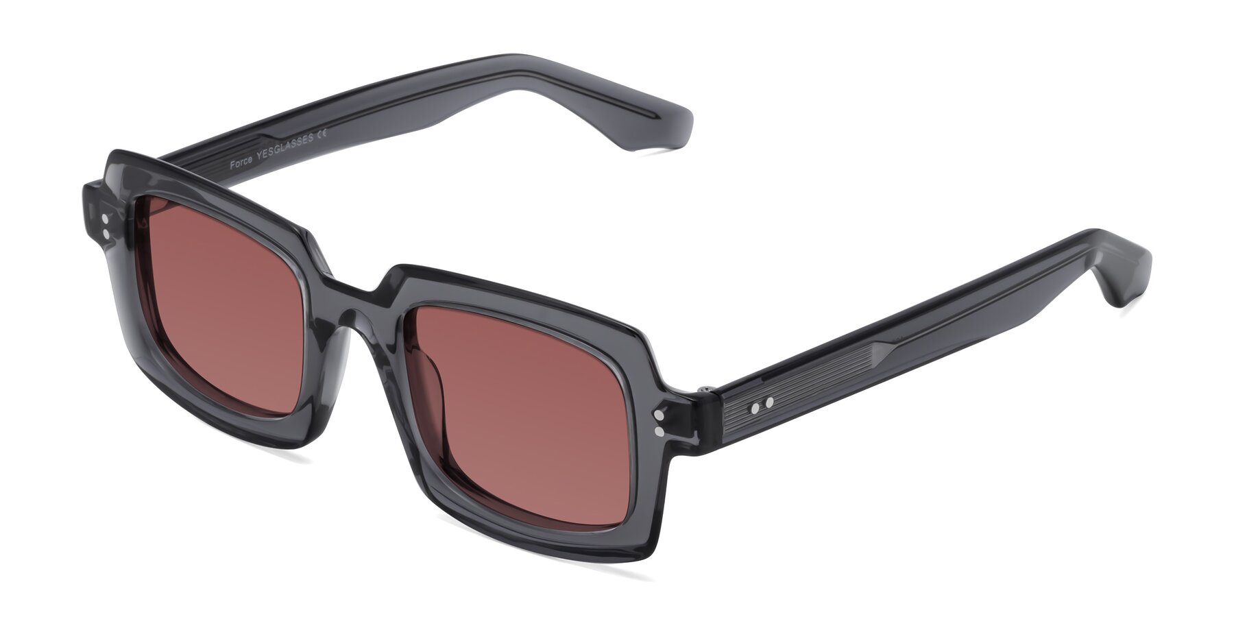 Angle of Force in Translucent Gray with Garnet Tinted Lenses