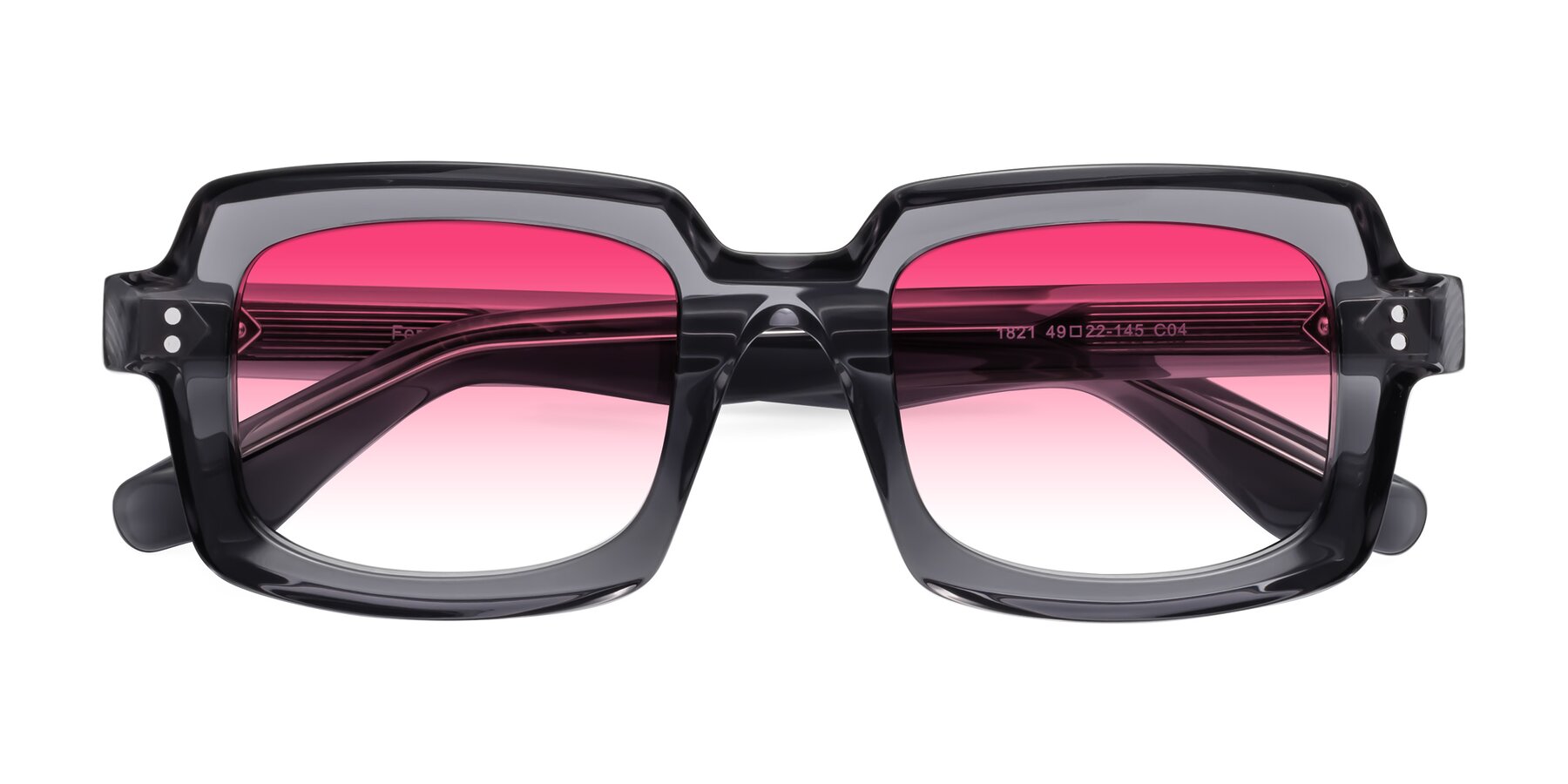 Folded Front of Force in Translucent Gray with Pink Gradient Lenses