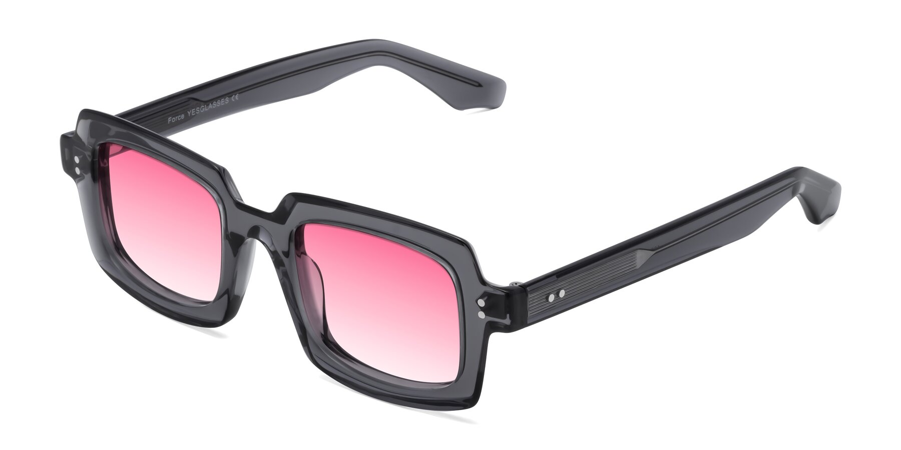 Angle of Force in Translucent Gray with Pink Gradient Lenses