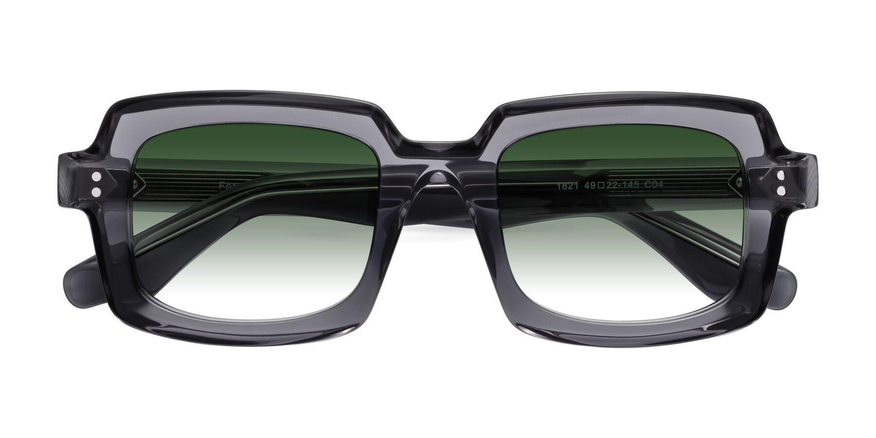 Folded Front of Force in Translucent Gray with Green Gradient Lenses