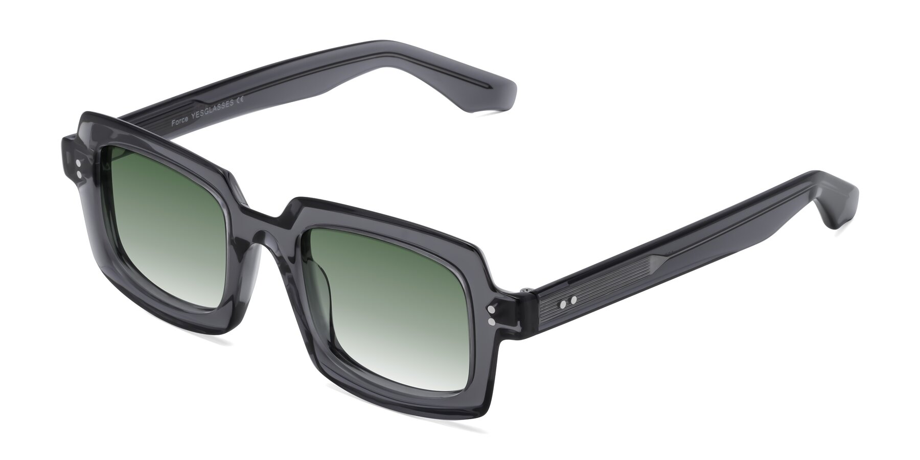 Angle of Force in Translucent Gray with Green Gradient Lenses