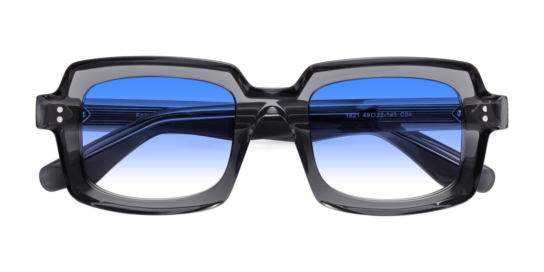 Folded Front of Force in Translucent Gray with Blue Gradient Lenses