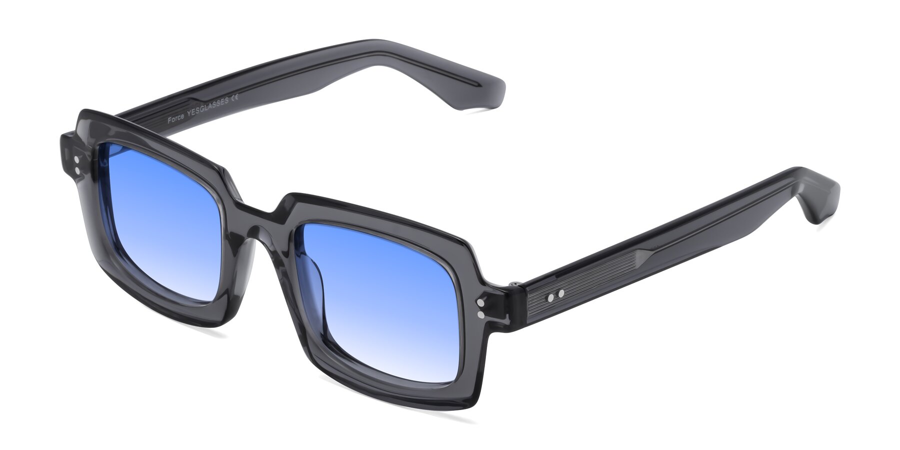 Angle of Force in Translucent Gray with Blue Gradient Lenses