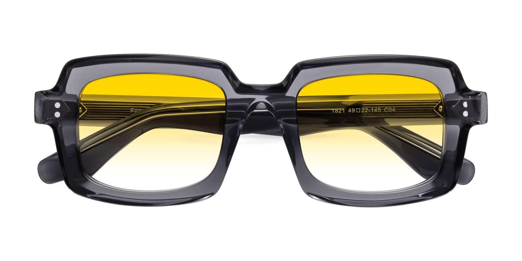 Folded Front of Force in Translucent Gray with Yellow Gradient Lenses