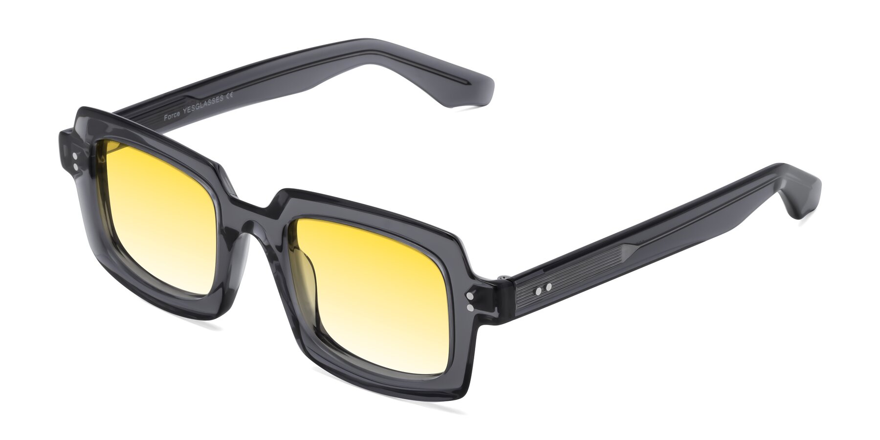 Angle of Force in Translucent Gray with Yellow Gradient Lenses