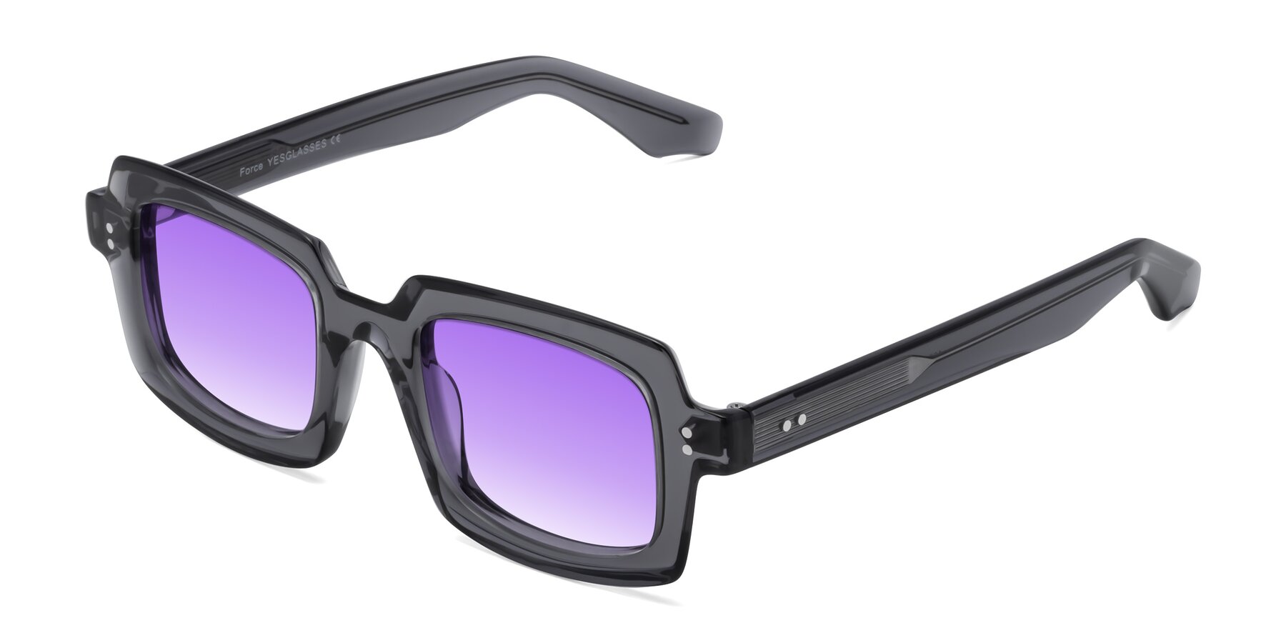 Angle of Force in Translucent Gray with Purple Gradient Lenses
