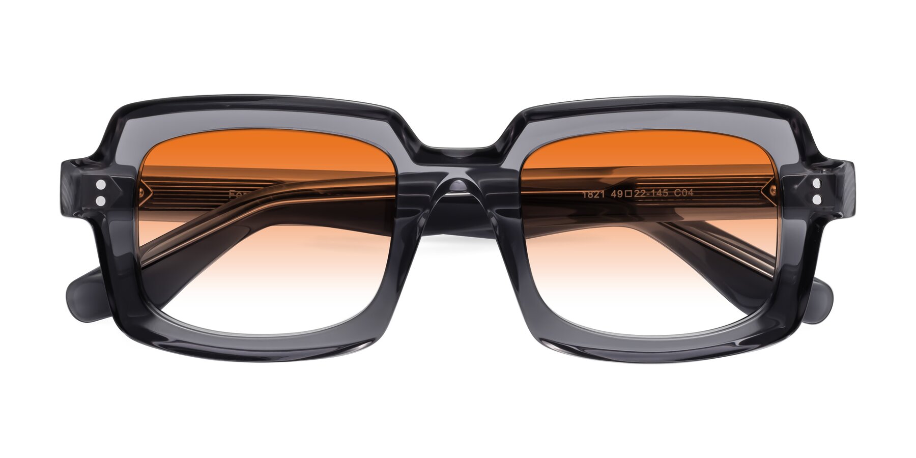 Folded Front of Force in Translucent Gray with Orange Gradient Lenses