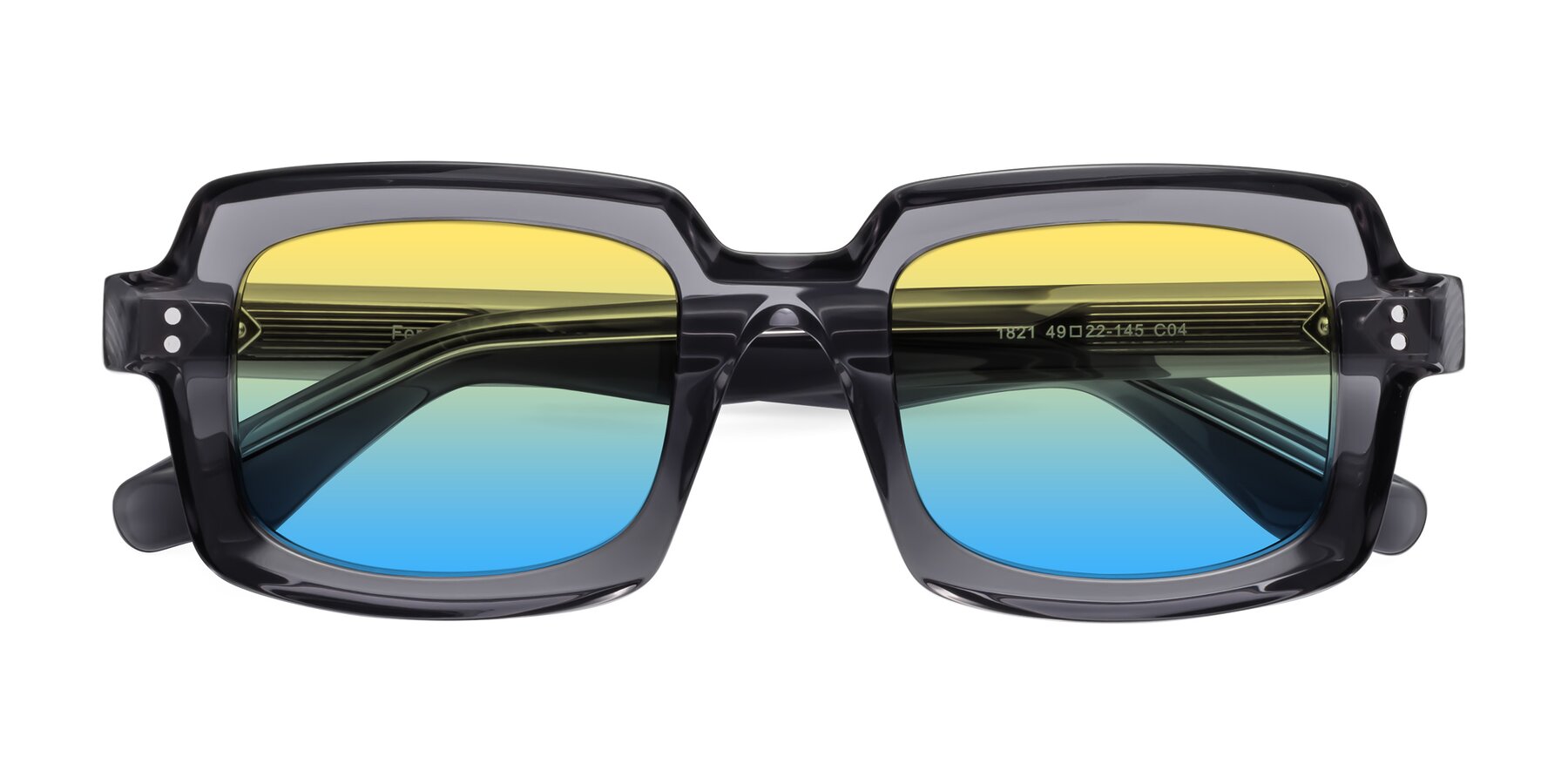 Folded Front of Force in Translucent Gray with Yellow / Blue Gradient Lenses