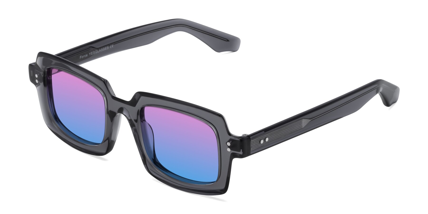 Angle of Force in Translucent Gray with Pink / Blue Gradient Lenses
