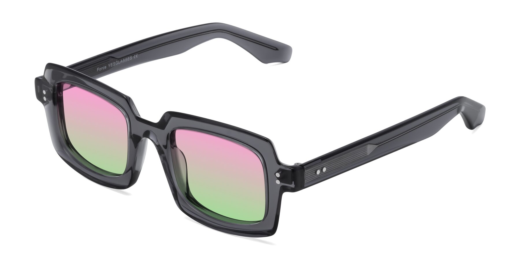 Angle of Force in Translucent Gray with Pink / Green Gradient Lenses