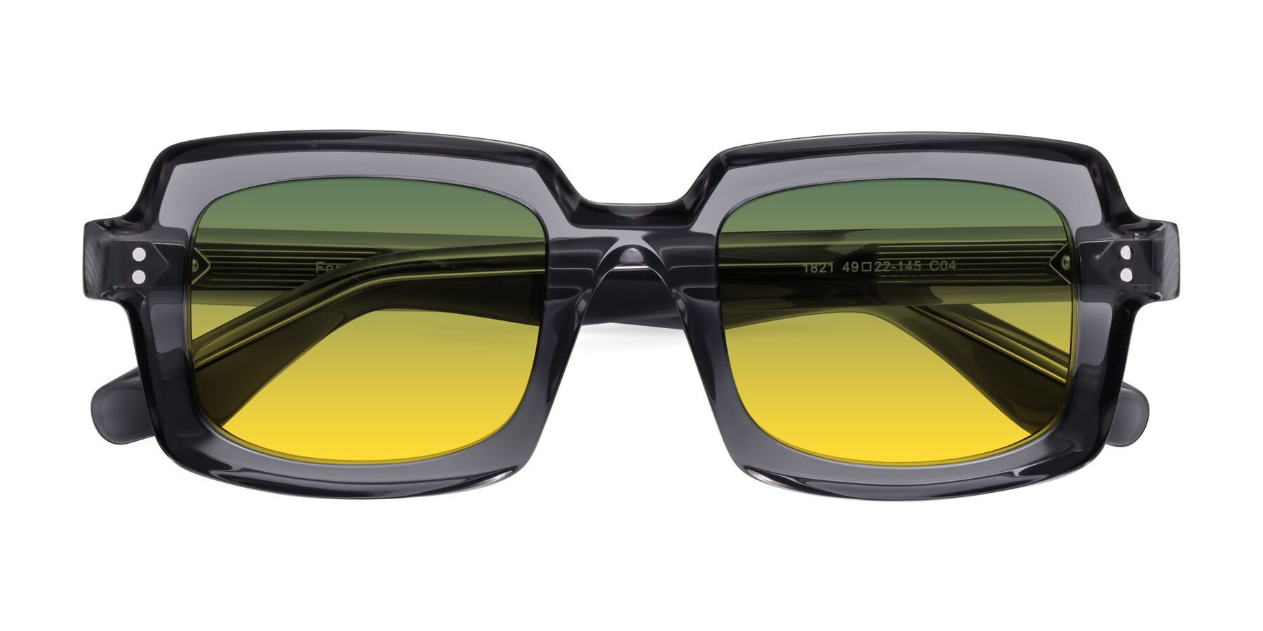 Folded Front of Force in Translucent Gray with Green / Yellow Gradient Lenses