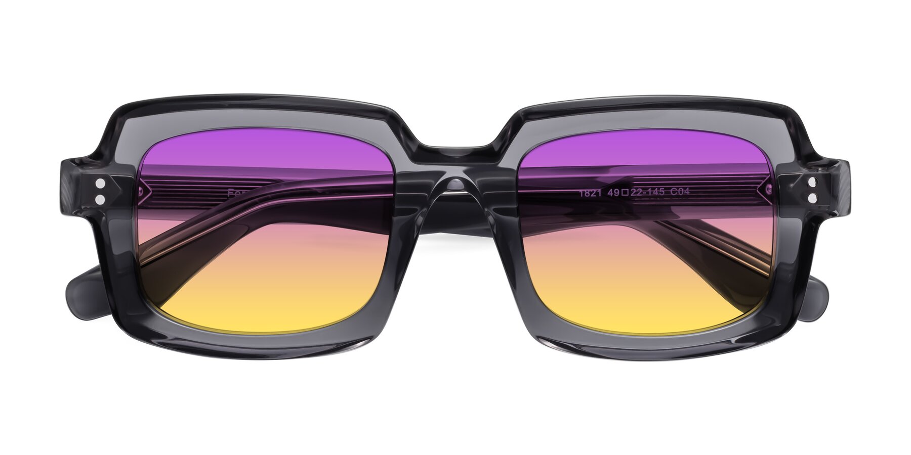 Folded Front of Force in Translucent Gray with Purple / Yellow Gradient Lenses