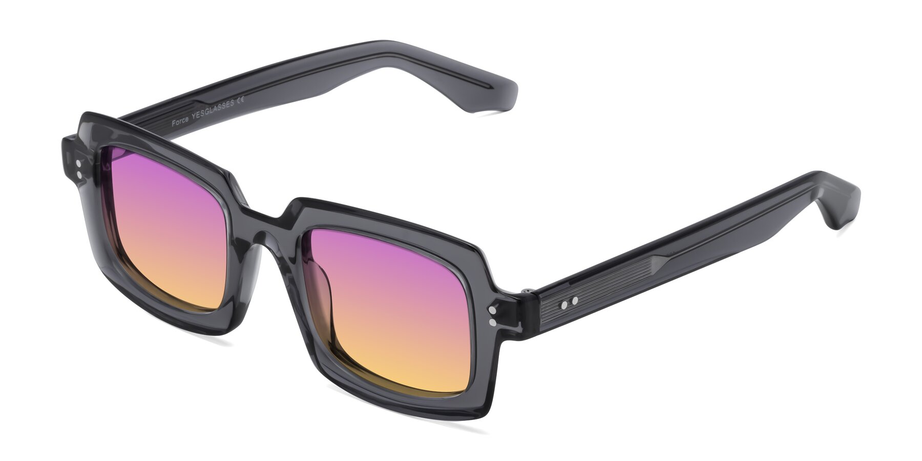 Angle of Force in Translucent Gray with Purple / Yellow Gradient Lenses