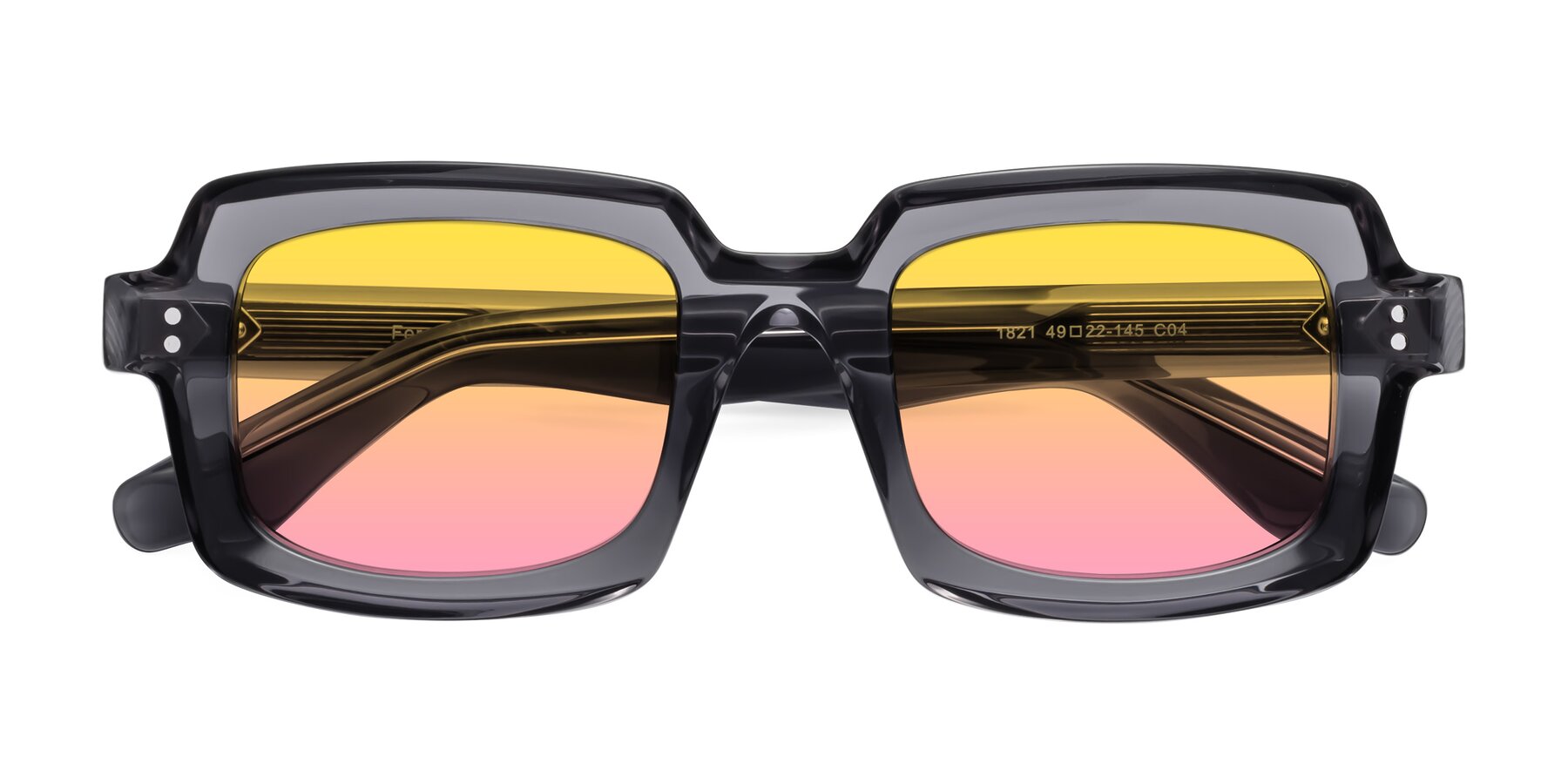 Folded Front of Force in Translucent Gray with Yellow / Pink Gradient Lenses