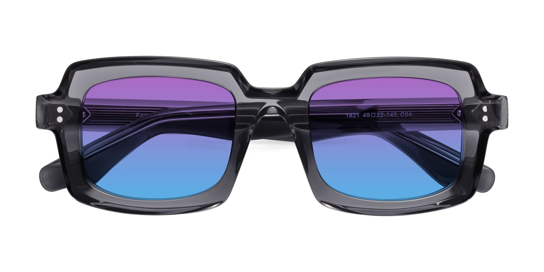 Folded Front of Force in Translucent Gray with Purple / Blue Gradient Lenses