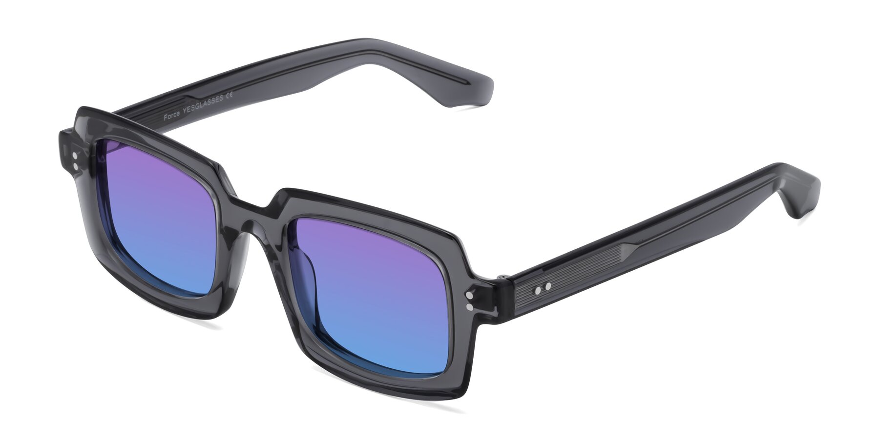 Angle of Force in Translucent Gray with Purple / Blue Gradient Lenses