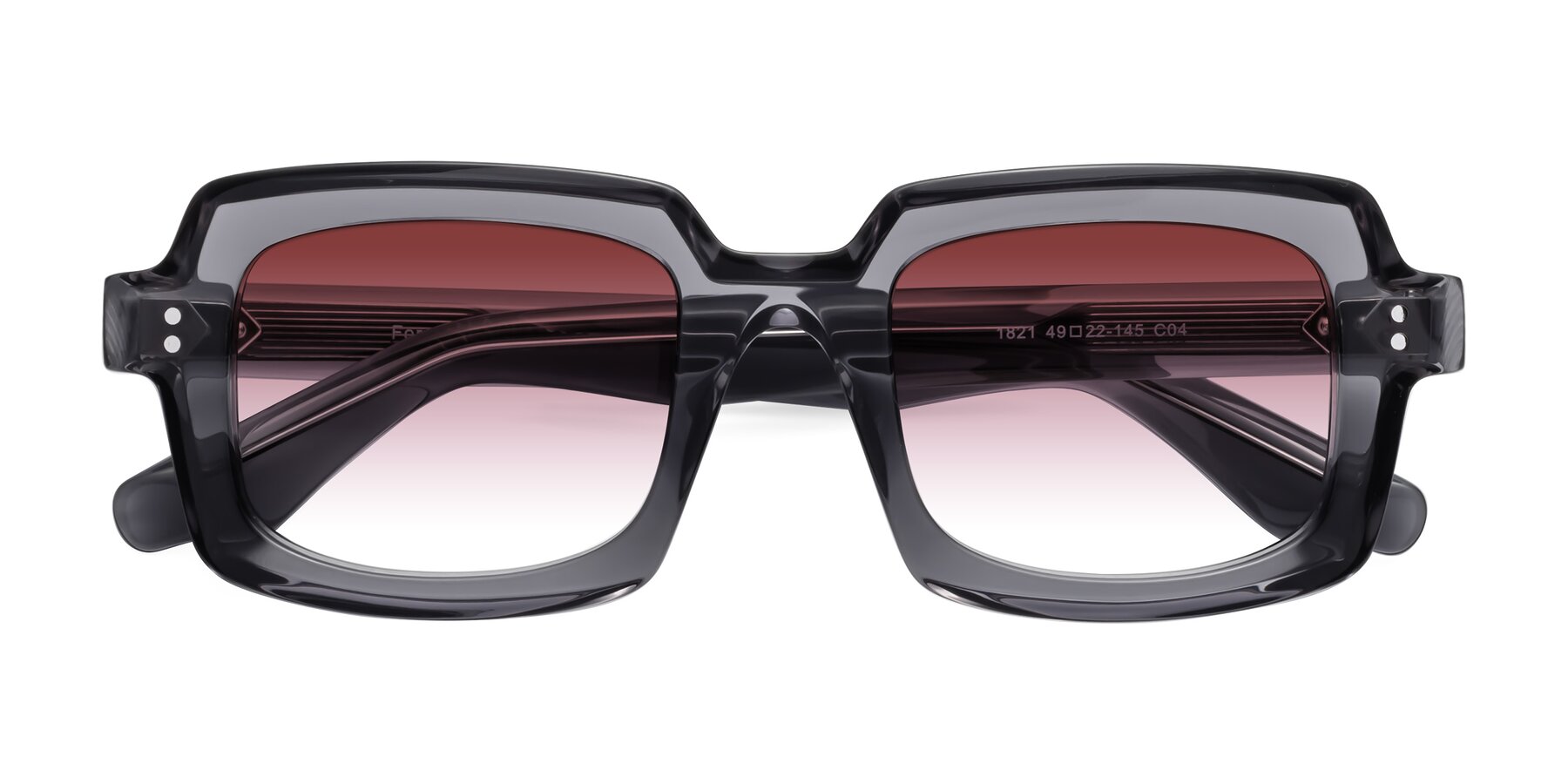 Folded Front of Force in Translucent Gray with Garnet Gradient Lenses