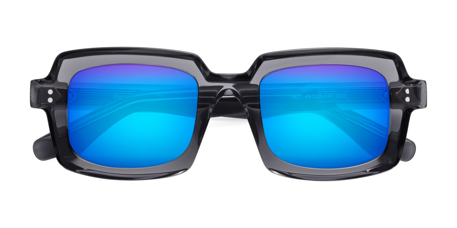 Folded Front of Force in Translucent Gray with Blue Mirrored Lenses