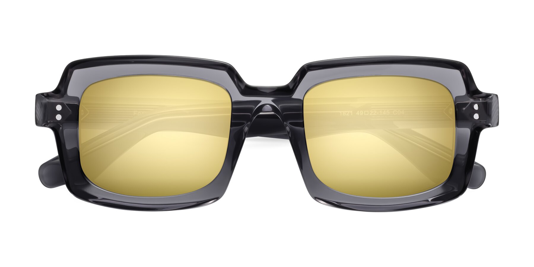 Folded Front of Force in Translucent Gray with Gold Mirrored Lenses