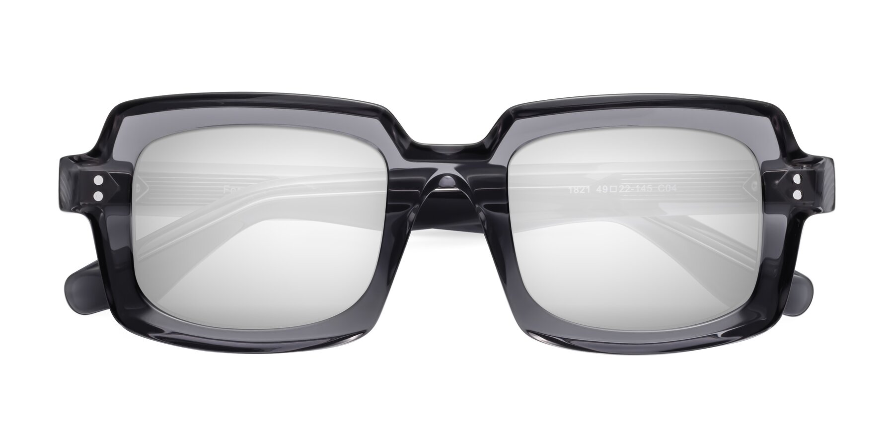 Folded Front of Force in Translucent Gray with Silver Mirrored Lenses