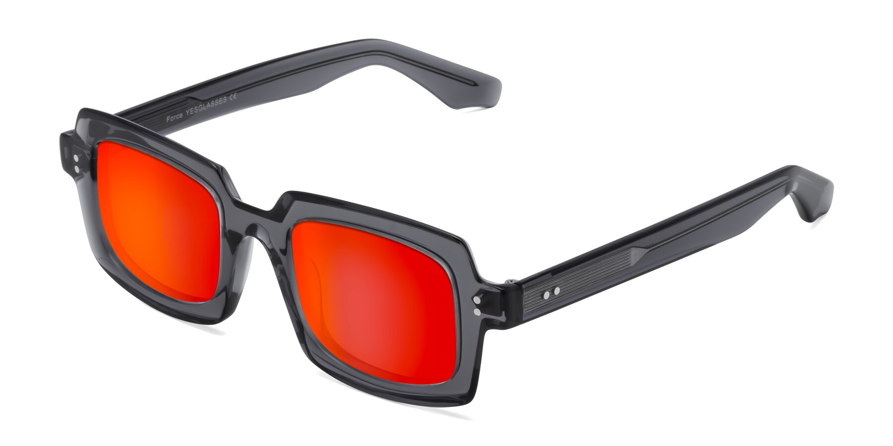 Angle of Force in Translucent Gray with Red Gold Mirrored Lenses