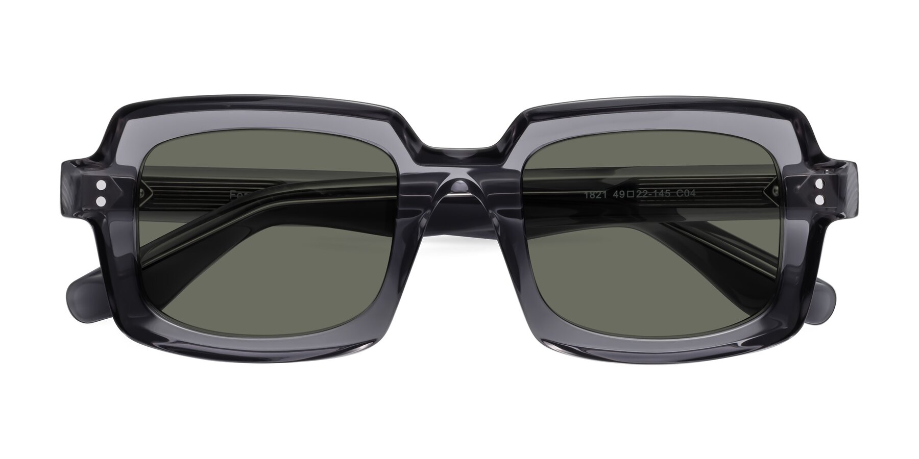 Folded Front of Force in Translucent Gray with Gray Polarized Lenses