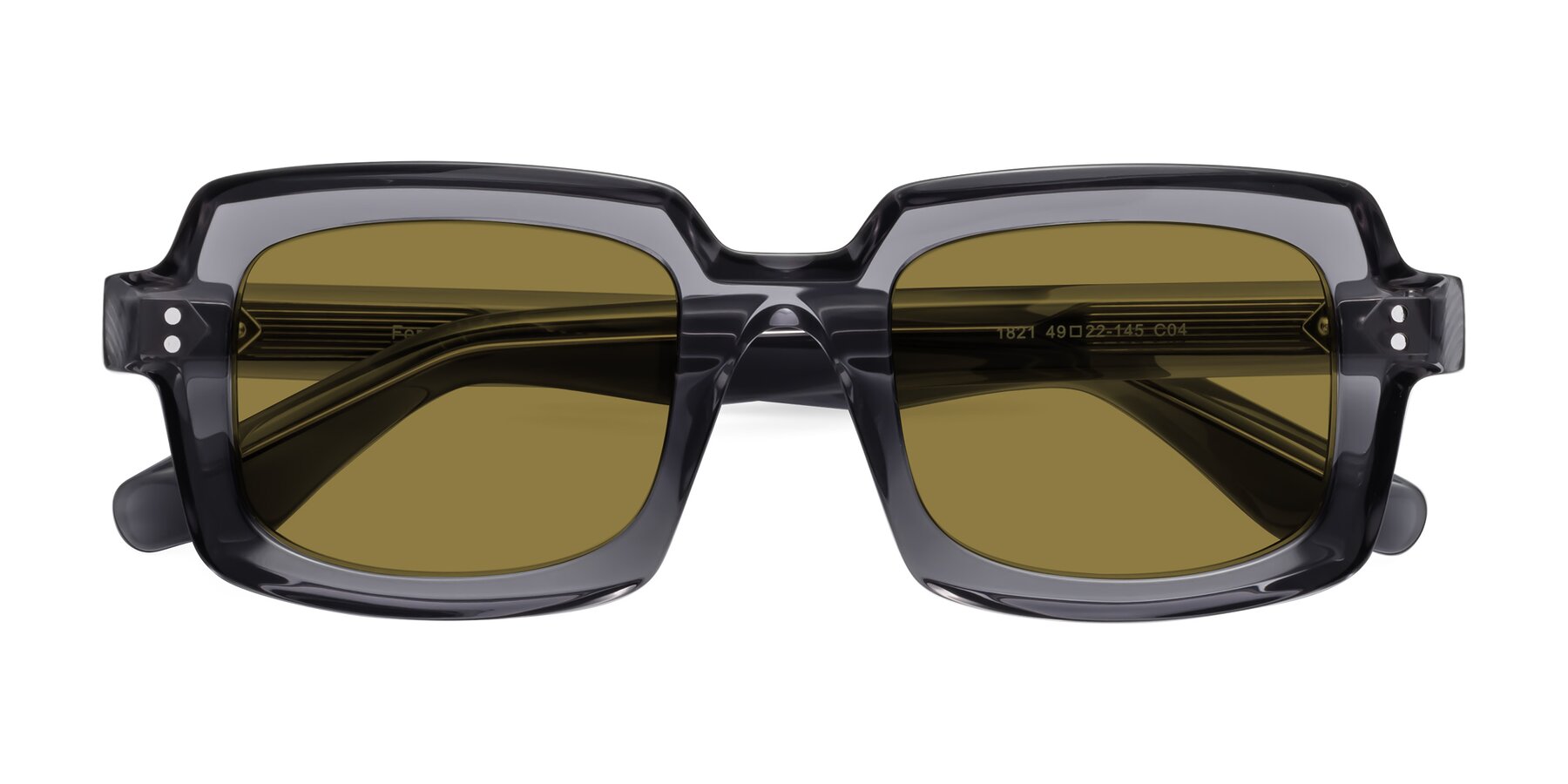 Folded Front of Force in Translucent Gray with Brown Polarized Lenses