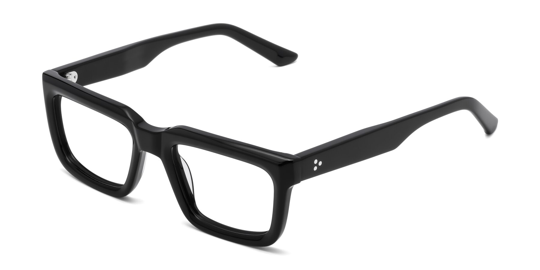 Angle of Roth in Black with Clear Eyeglass Lenses