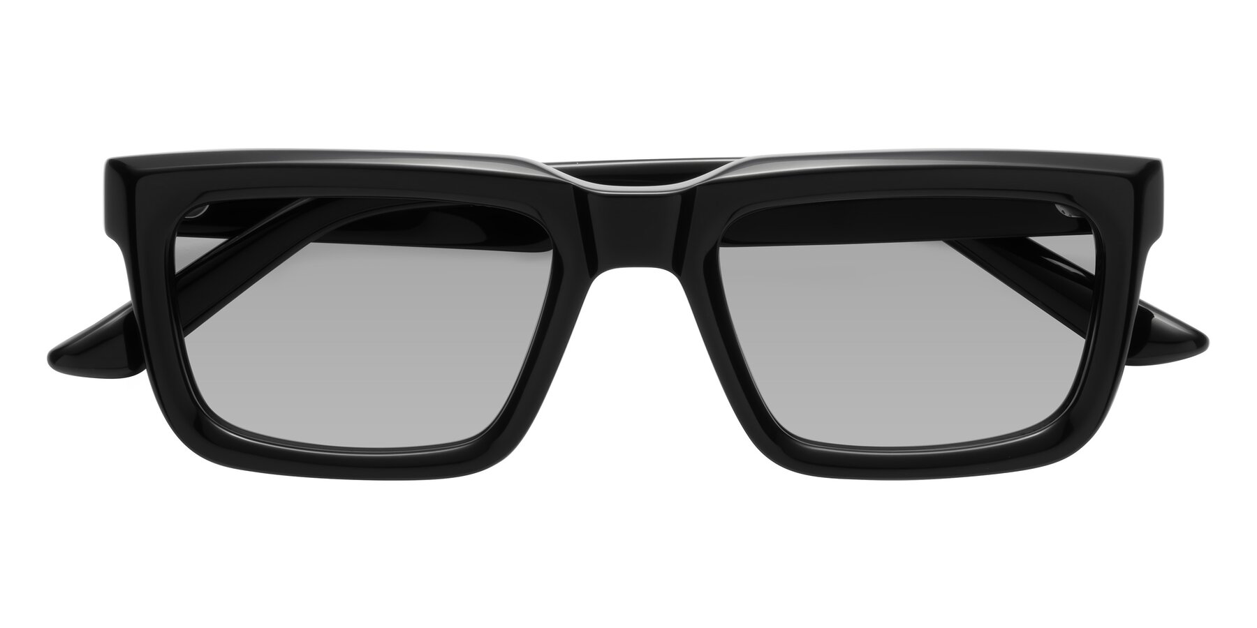 Folded Front of Roth in Black with Light Gray Tinted Lenses