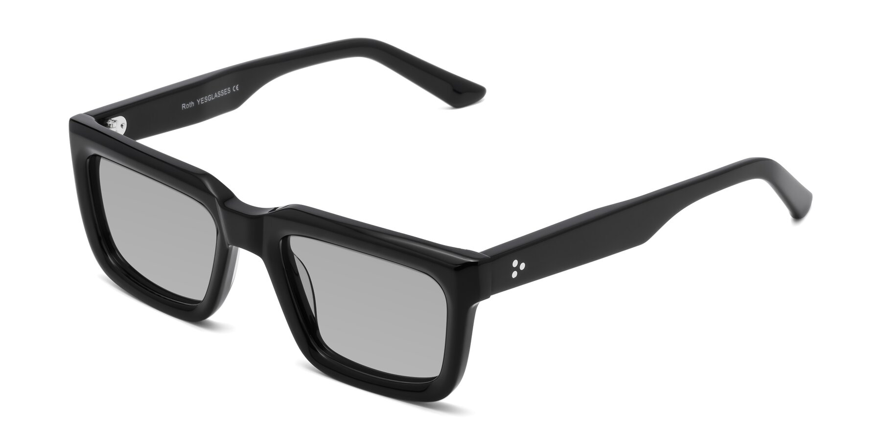 Angle of Roth in Black with Light Gray Tinted Lenses