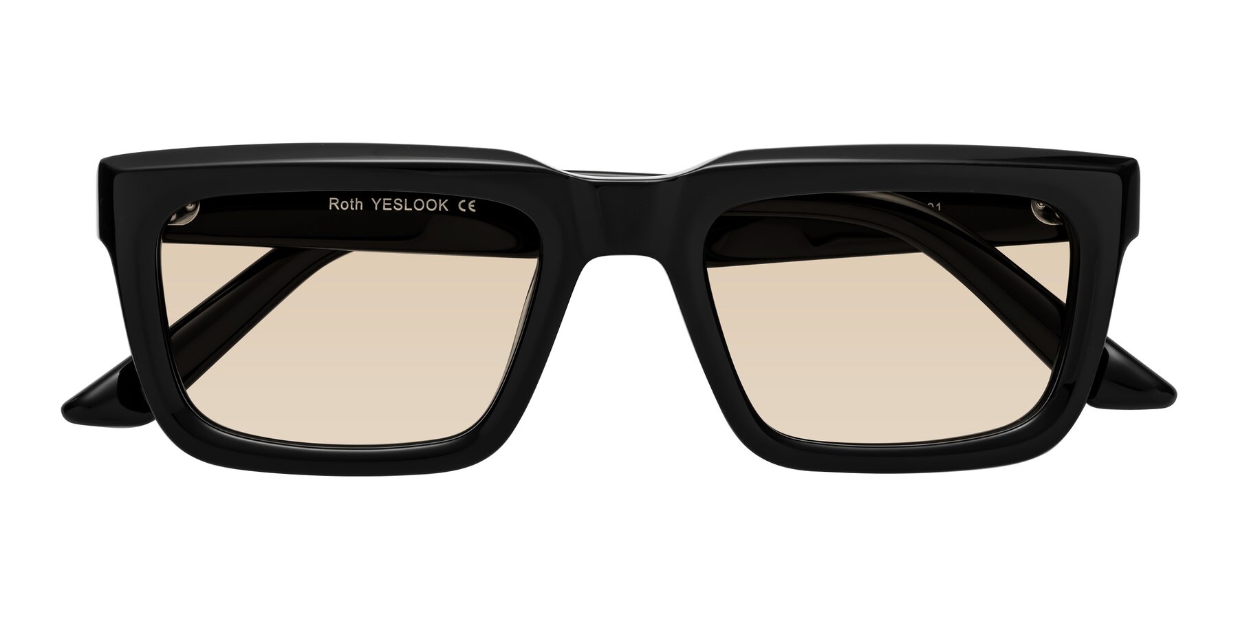 Folded Front of Roth in Black with Light Brown Tinted Lenses