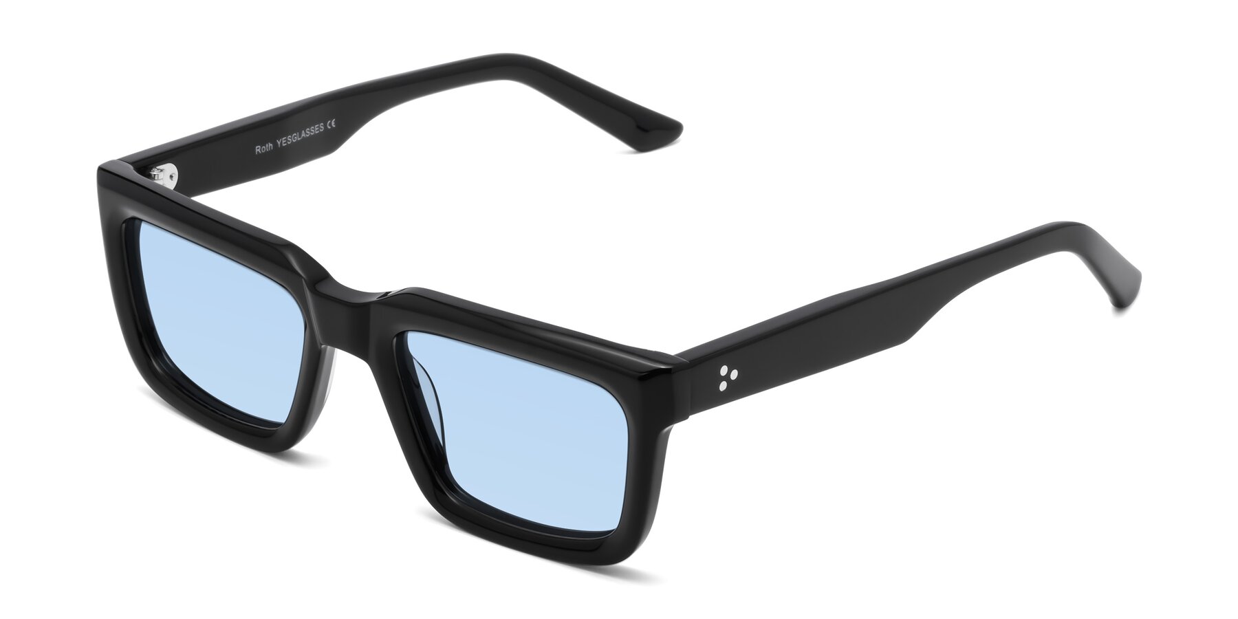 Angle of Roth in Black with Light Blue Tinted Lenses