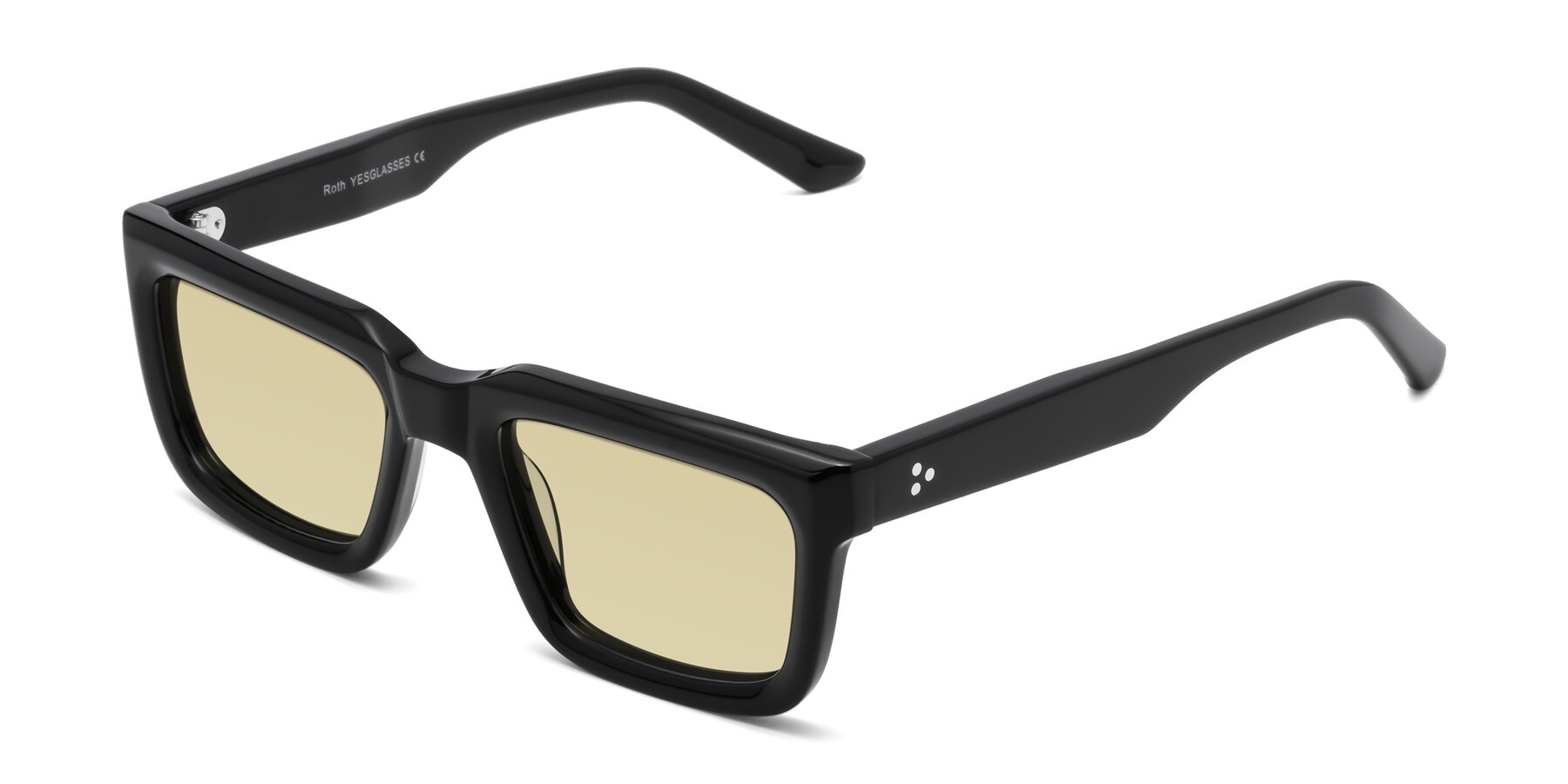 Angle of Roth in Black with Light Champagne Tinted Lenses