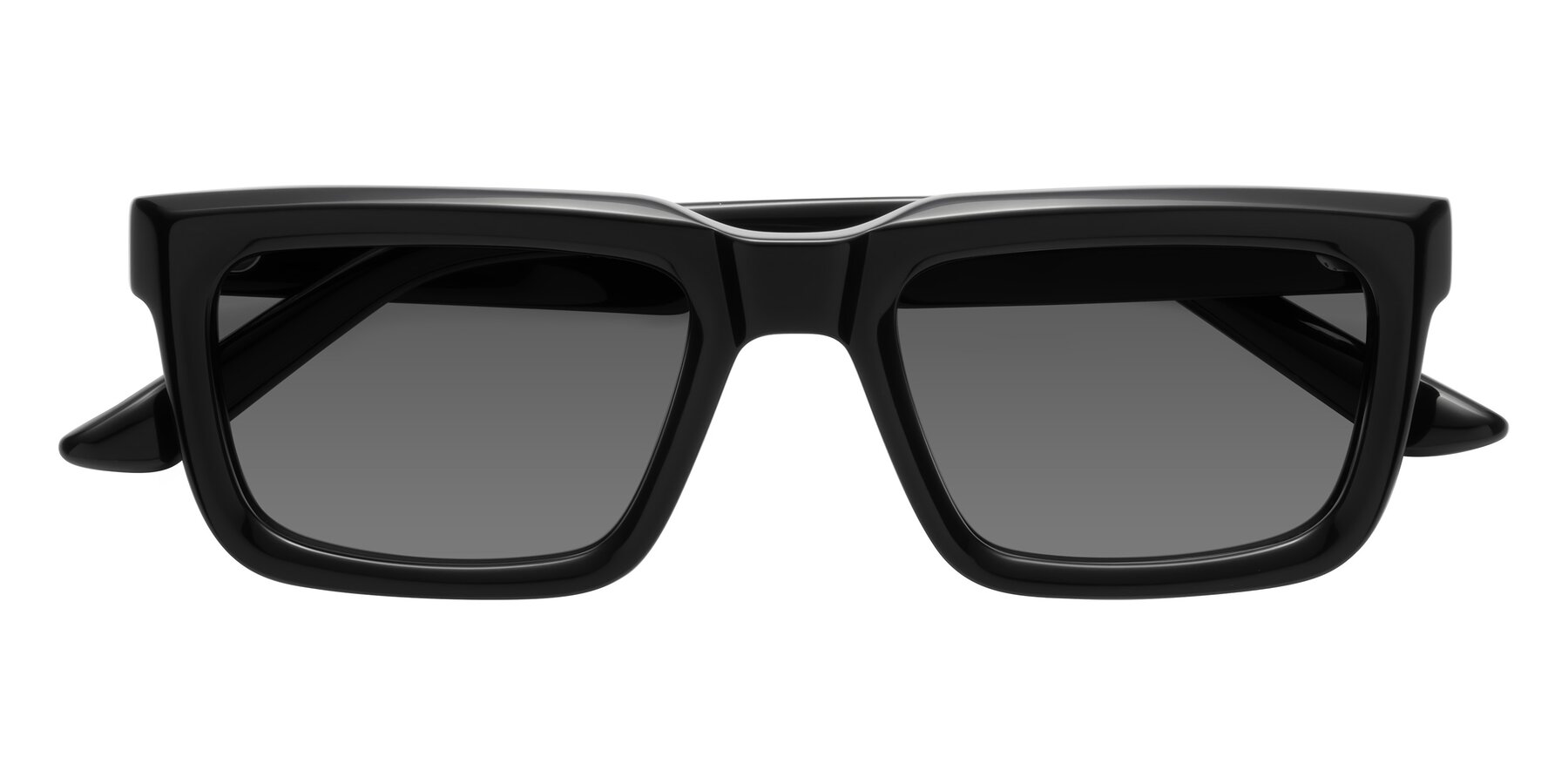 Folded Front of Roth in Black with Medium Gray Tinted Lenses
