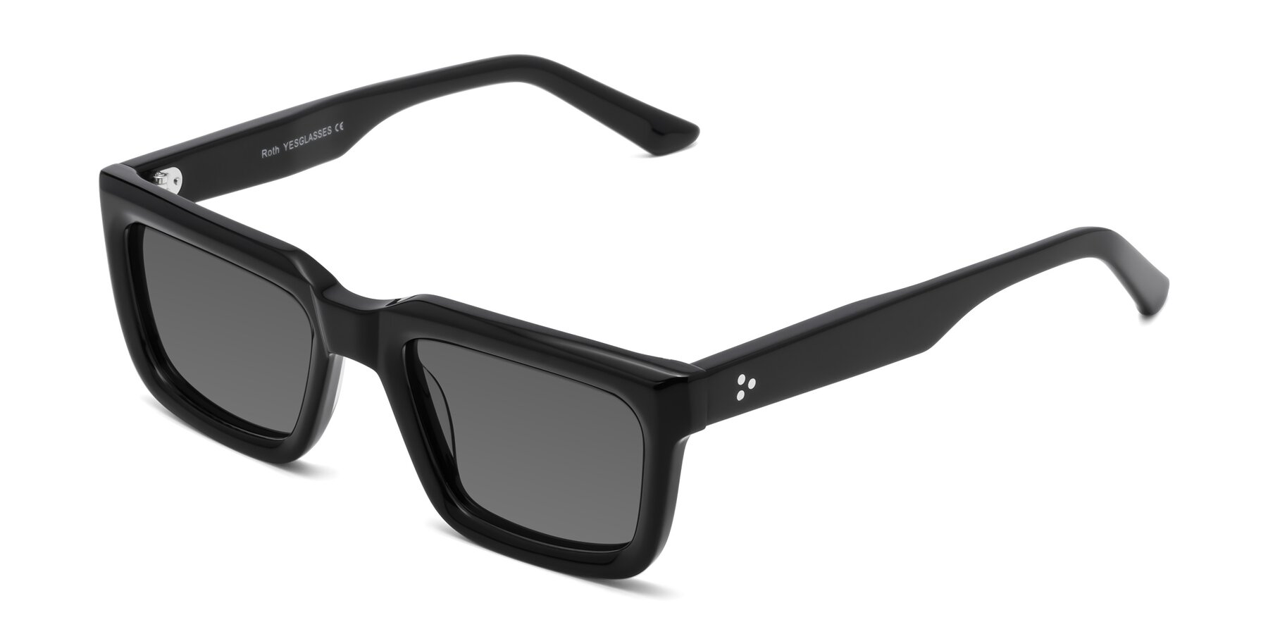 Angle of Roth in Black with Medium Gray Tinted Lenses