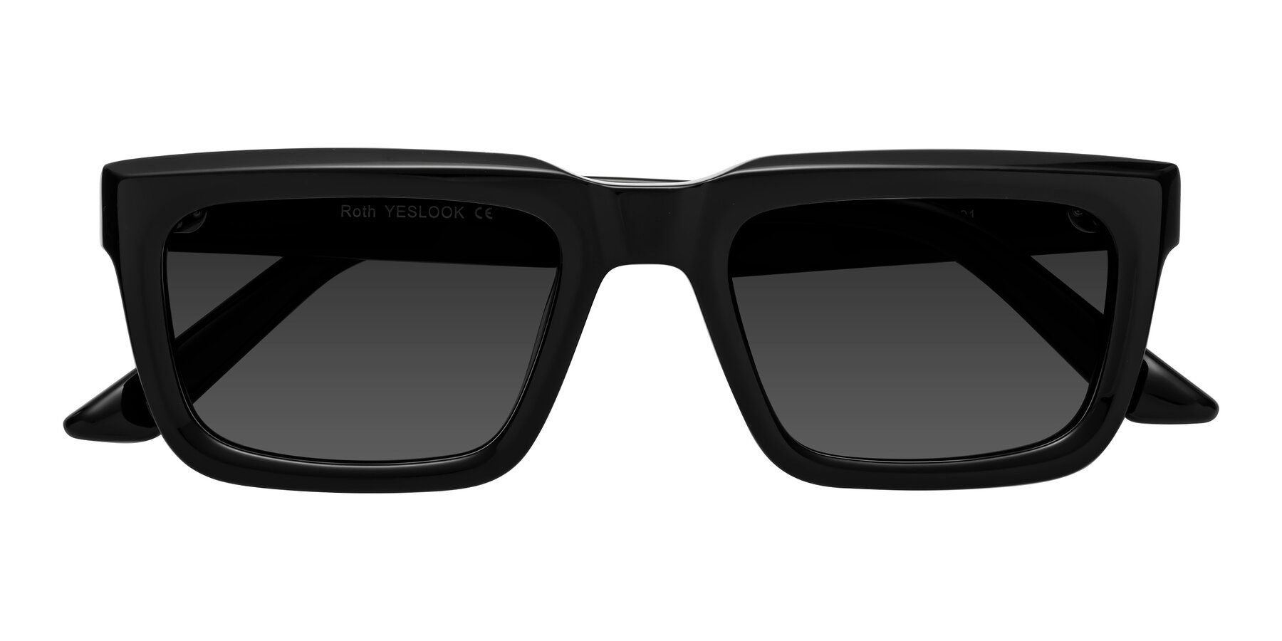 Folded Front of Roth in Black with Gray Tinted Lenses