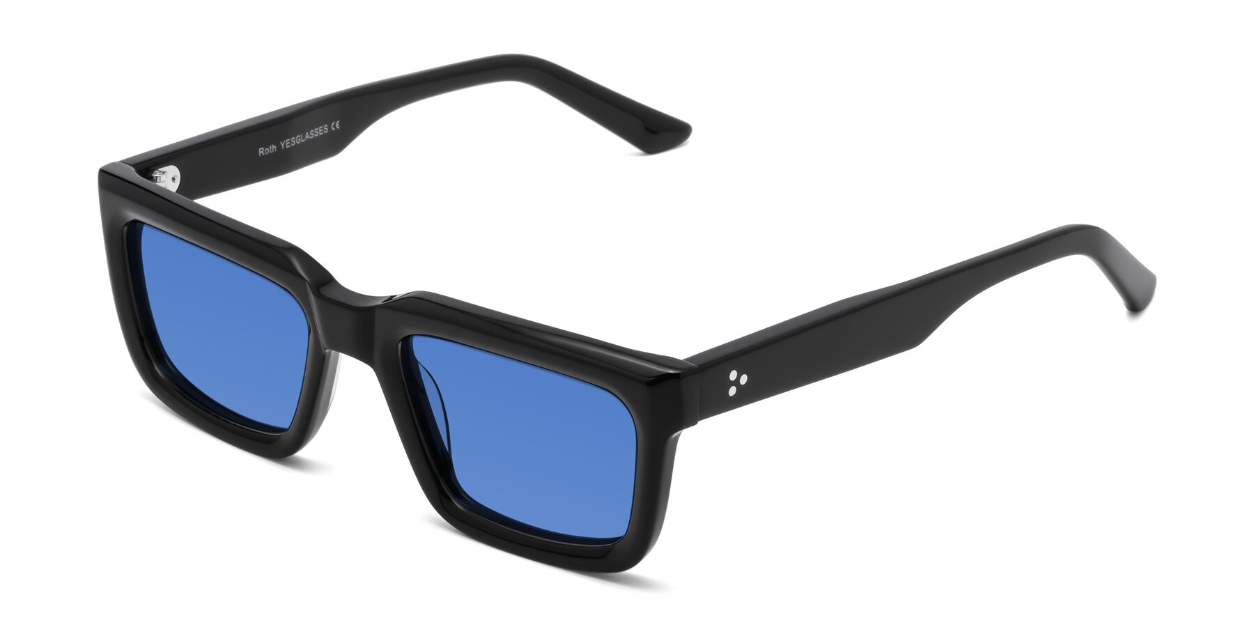 Angle of Roth in Black with Blue Tinted Lenses