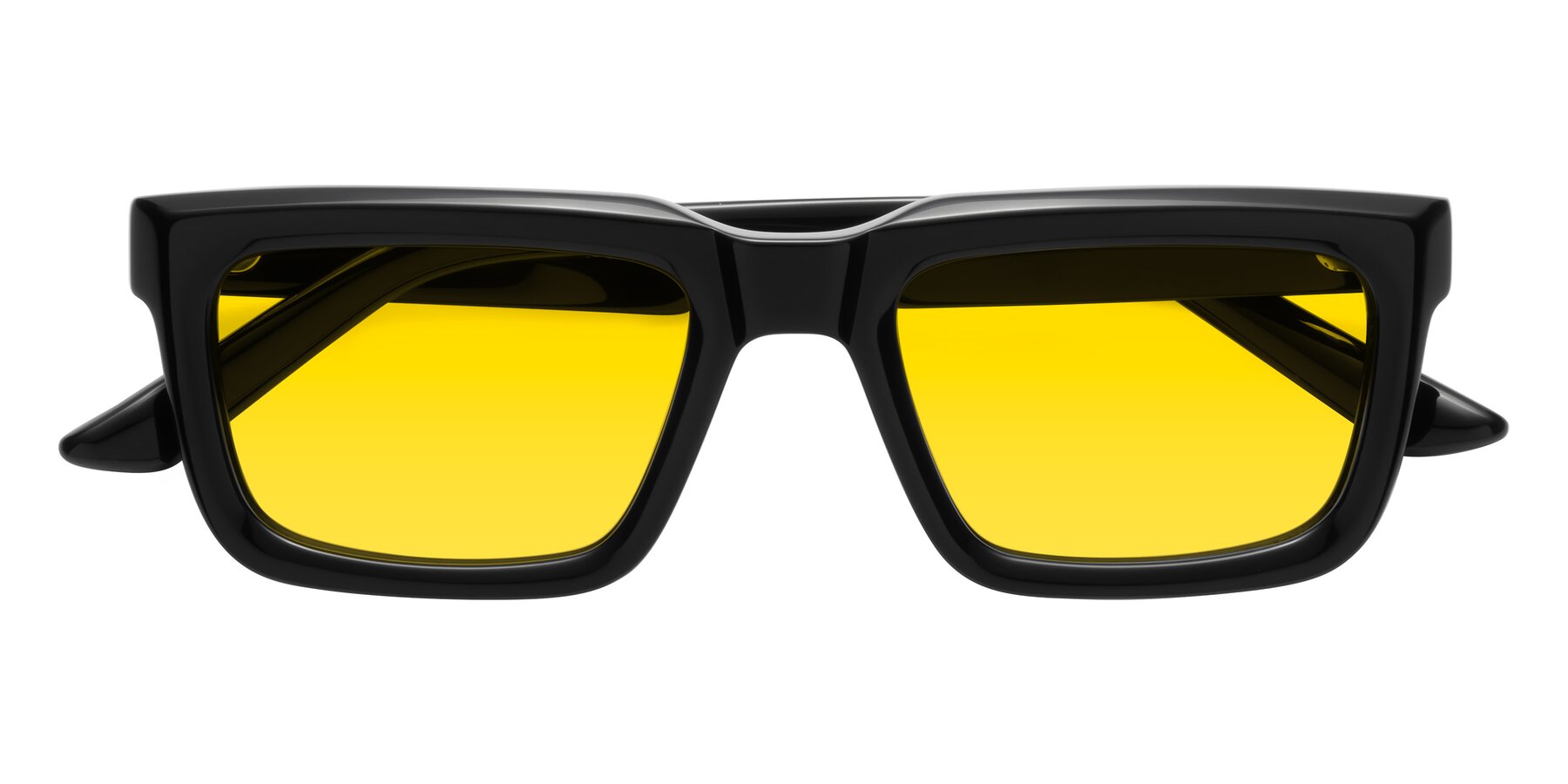 Folded Front of Roth in Black with Yellow Tinted Lenses