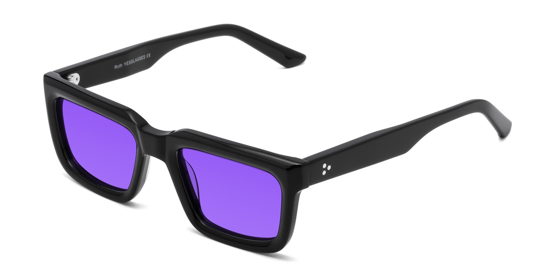 Angle of Roth in Black with Purple Tinted Lenses