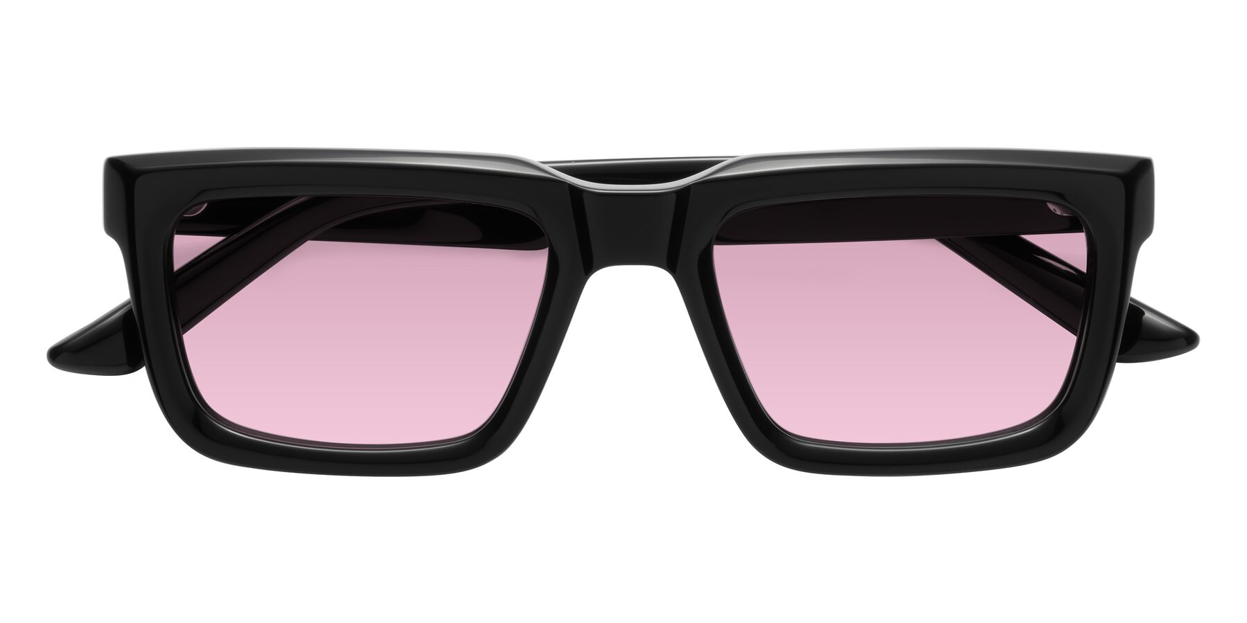 Folded Front of Roth in Black with Light Wine Tinted Lenses