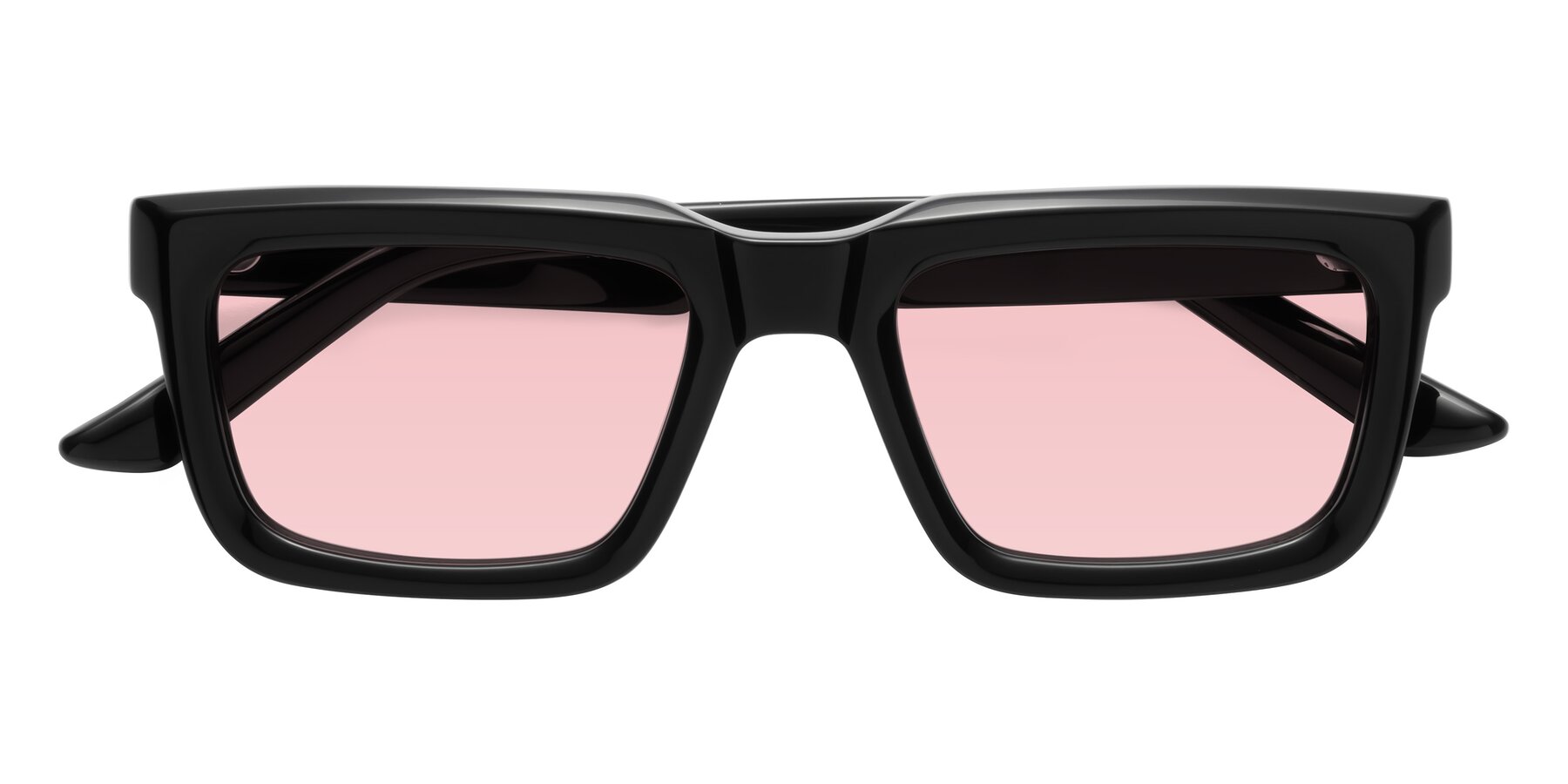 Folded Front of Roth in Black with Light Garnet Tinted Lenses